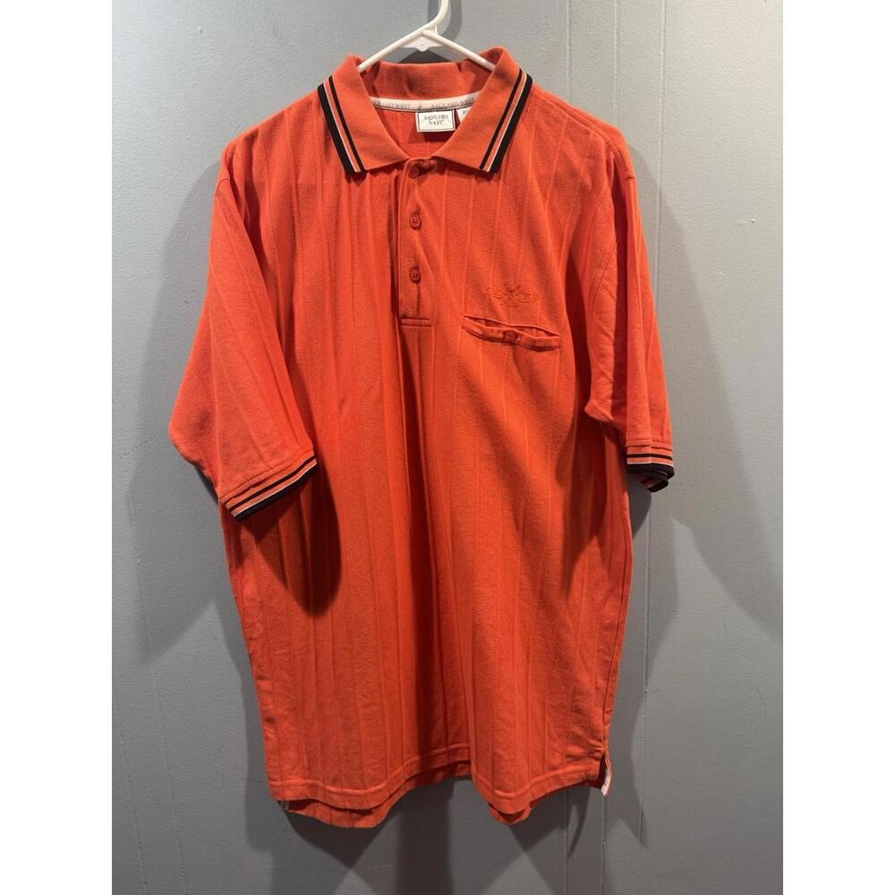 Mens Saguaro West Polo Shirt Size Medium Orange